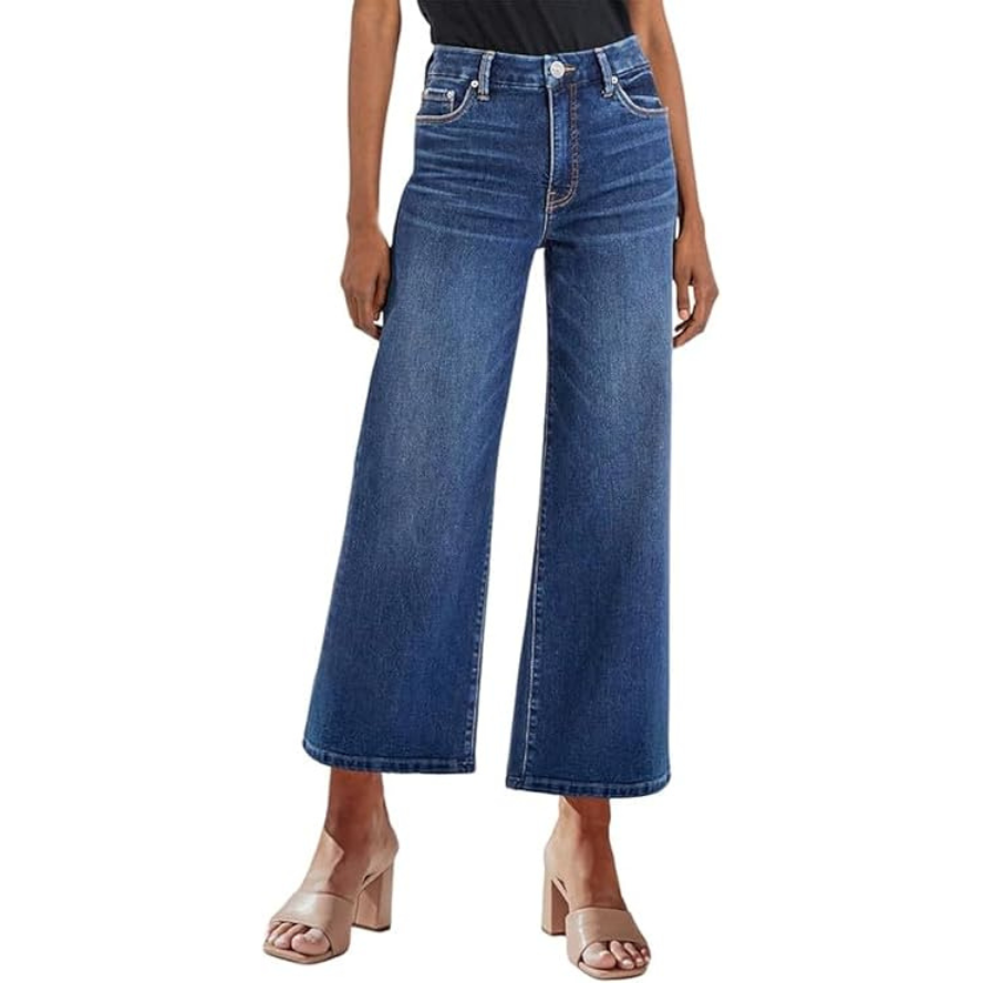 Genleck Women's Wide Leg Jeans – Trendy Cropped Loose Jeans