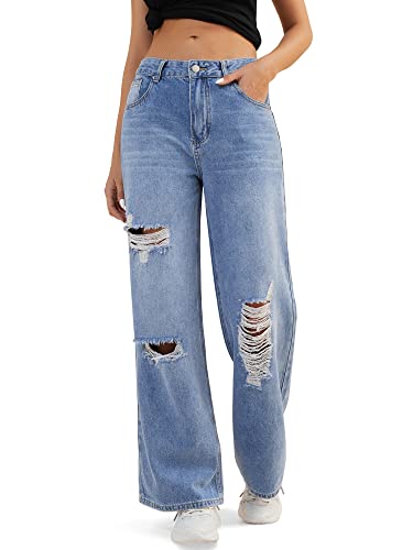 Genleck Women Loose Ripped Boyfriends Jean