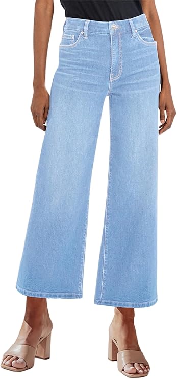 Genleck Women's Wide Leg Jeans – Trendy Cropped Loose Jeans