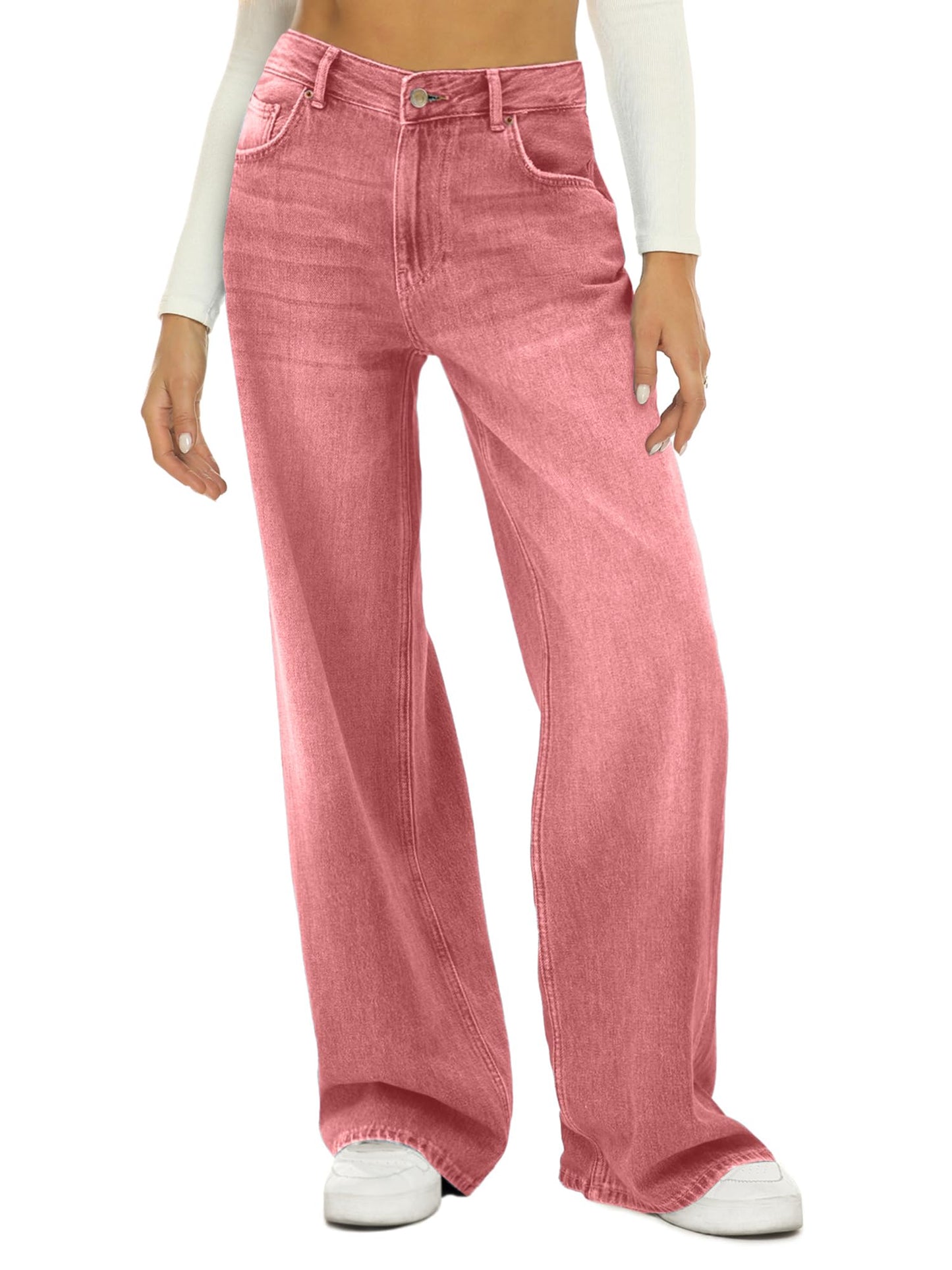 Women's Wide Leg High Waist Baggy Jeans(HDLTE)