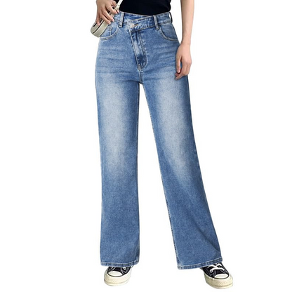 Genleck Women Crossover Wide Leg Jeans