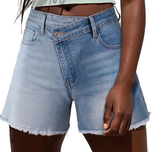 Genleck Casual Summer Crossover Jean Shorts for Women
