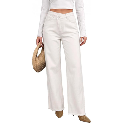 Genleck High Waisted Stretchy Baggy Denim Pants