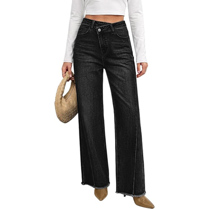 Genleck High Waisted Stretchy Baggy Denim Pants