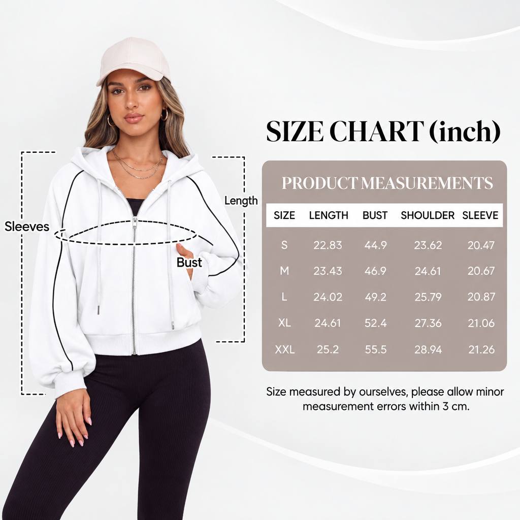 Genleck Women Zip Up Cropped Hoodies Sweatshirt