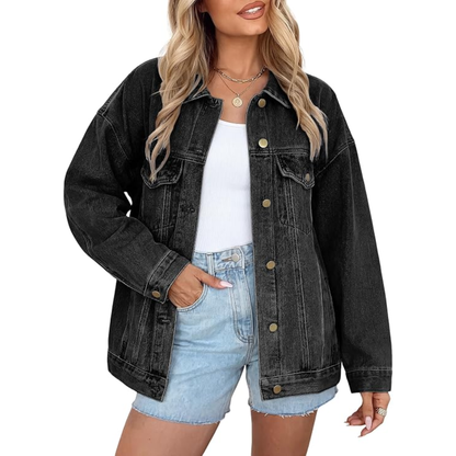 Genleck Women's Oversized Jeans Jacket