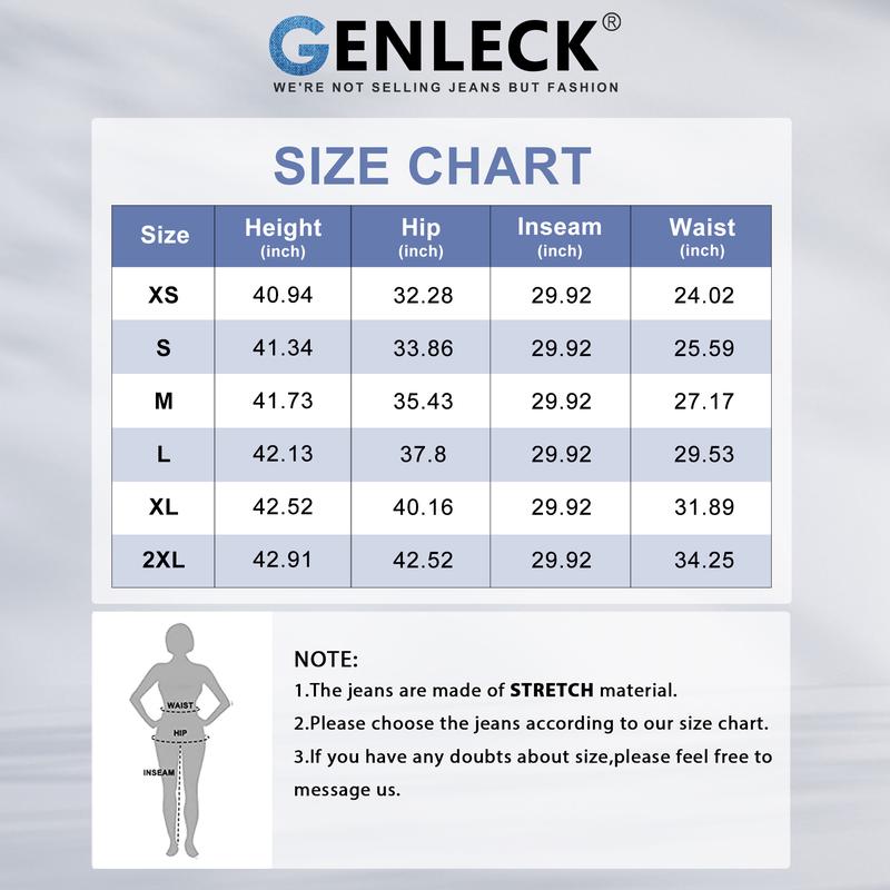 Genleck Women's Crossover High-Waisted Flare Leg Jeans | Stretchy & Comfortable Denim