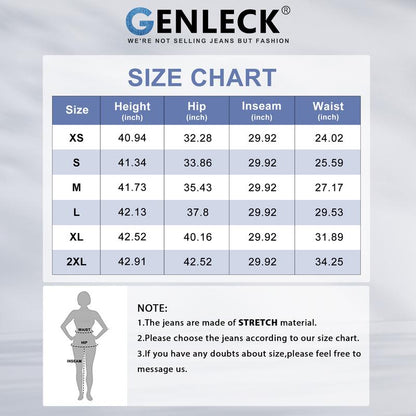 Genleck Women's Crossover High-Waisted Flare Leg Jeans | Stretchy & Comfortable Denim