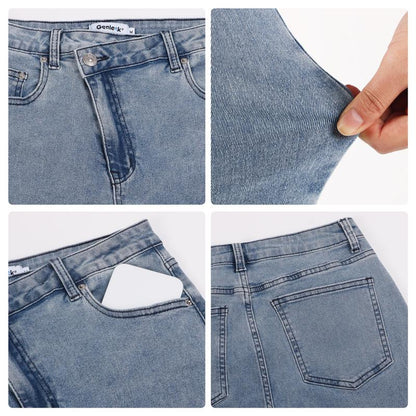 Genleck Women's Crossover High-Waisted Flare Leg Jeans | Stretchy & Comfortable Denim
