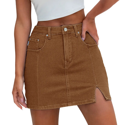 Genleck Women's Stretch Mini Jean Skirts Shorts