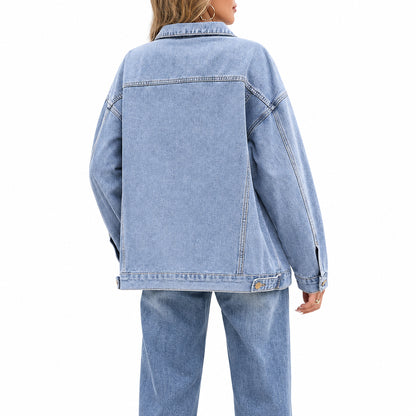 Genleck Women's Oversized Jeans Jacket