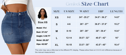 Genleck Denim Skirts for Women – Cargo Jean Skirts with Pockets